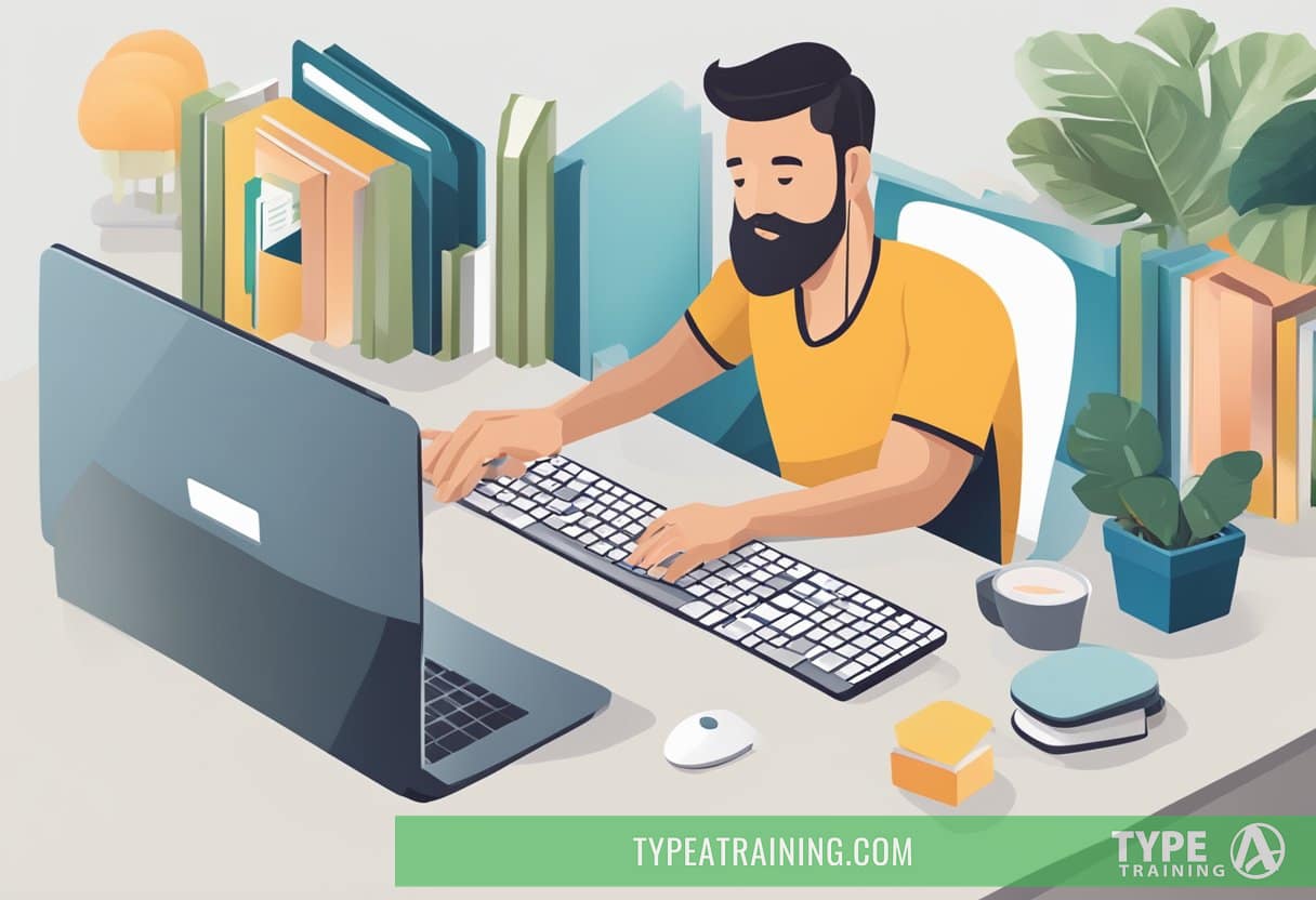 A person sitting at a computer, typing "best website for personal trainer near me" into a search engine