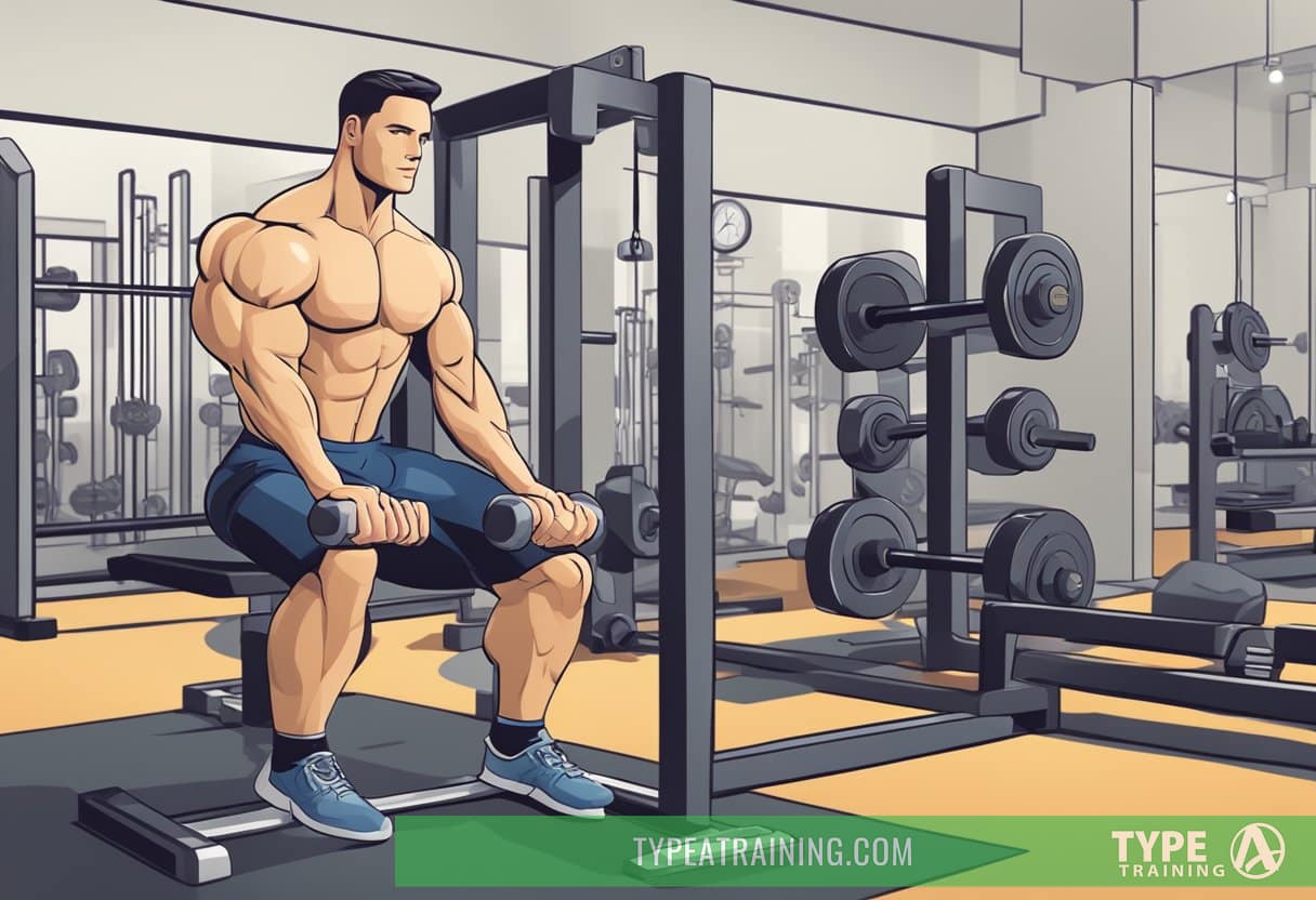 A person lifting free weights with proper form, showing muscles engaged. Machines sit unused in the background, highlighting the versatility and functional benefits of free weights