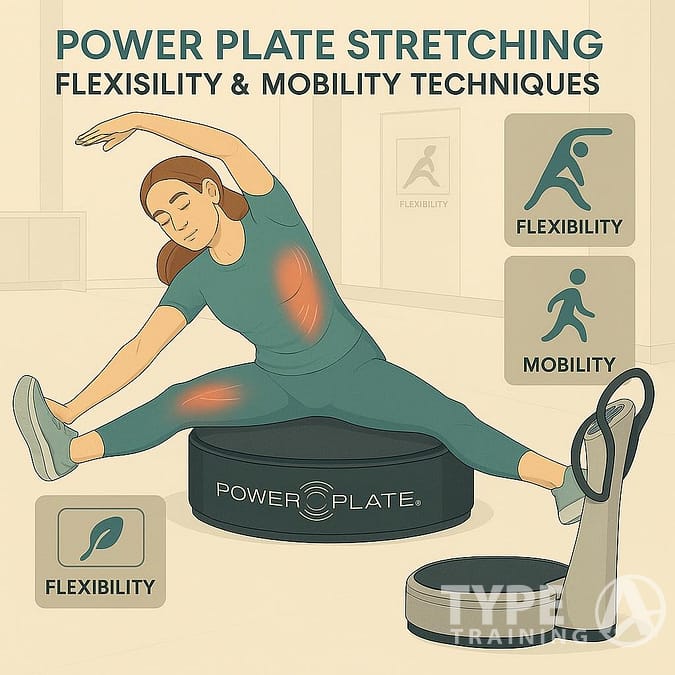 a woman stretching her leg on a platform