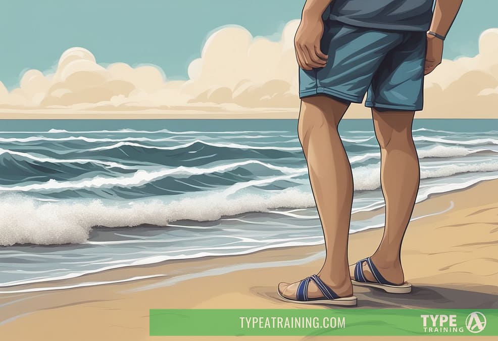 a man standing on a beach