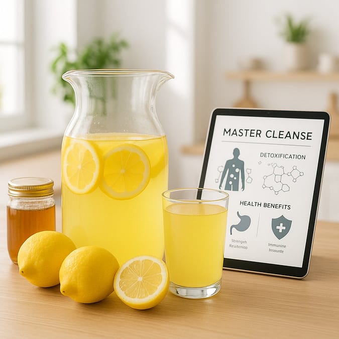 a lemonade with lemons and a tablet