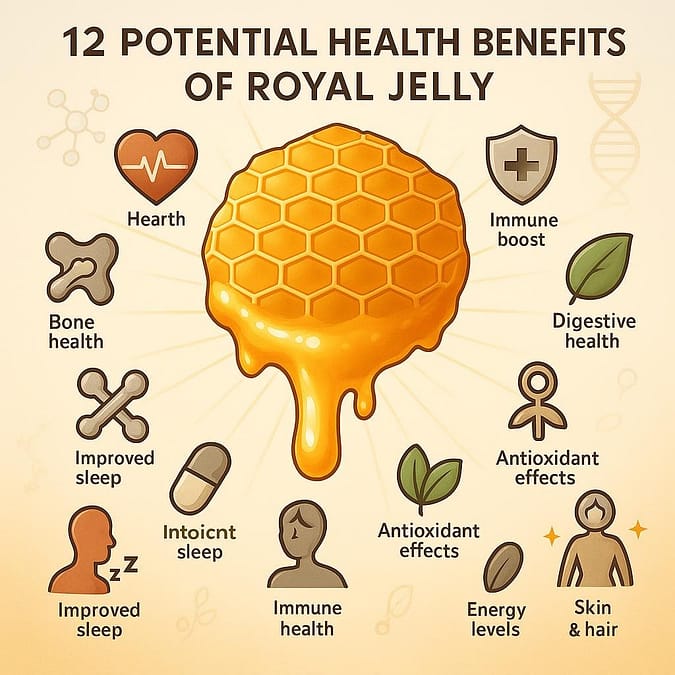 a poster of a honeycomb with text and images