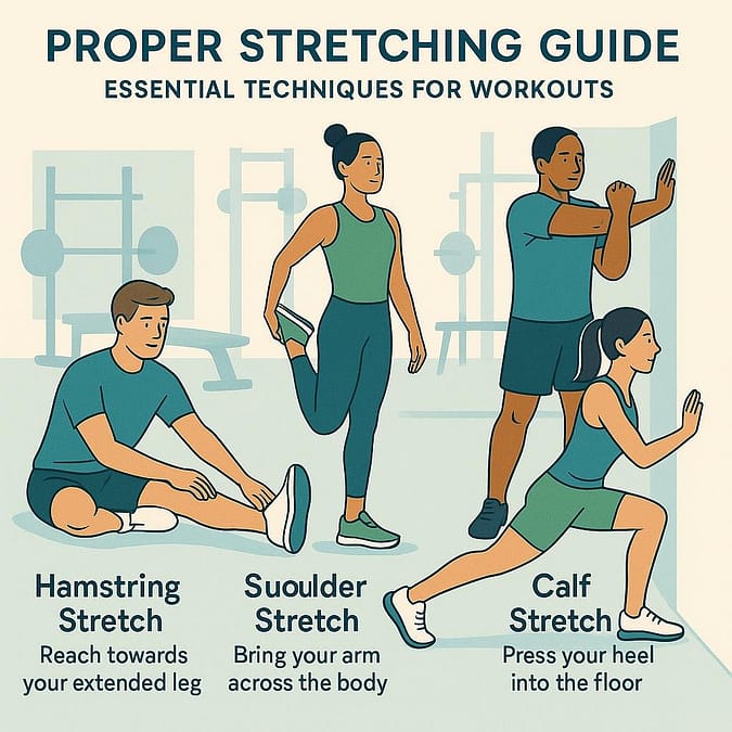 a poster of a group of people stretching