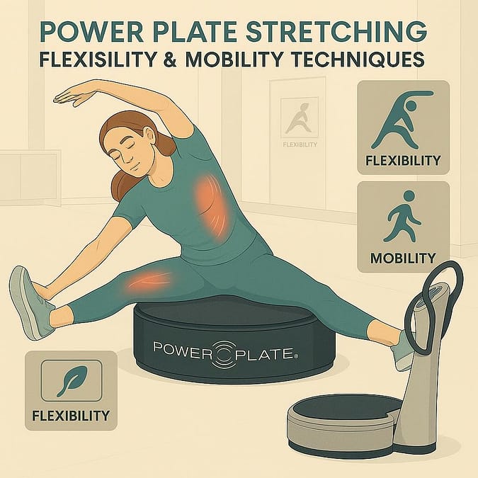 a woman stretching her leg on a platform