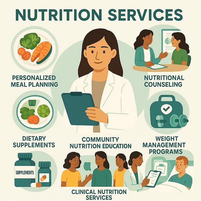 a poster of a nutrition service