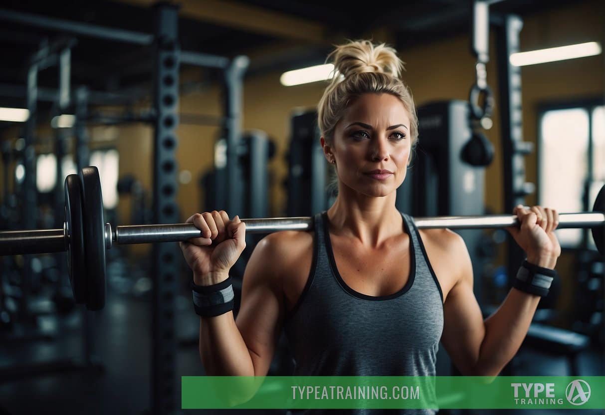 A person lifting weights in a gym, surrounded by various resistance training equipment. The person is focused and determined, showing the importance and benefits of resistance training
