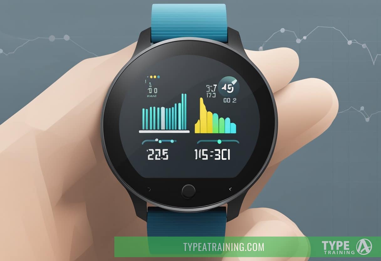 A fitness tracker displays heart rate and ketone levels during a workout, with a graph showing progress
