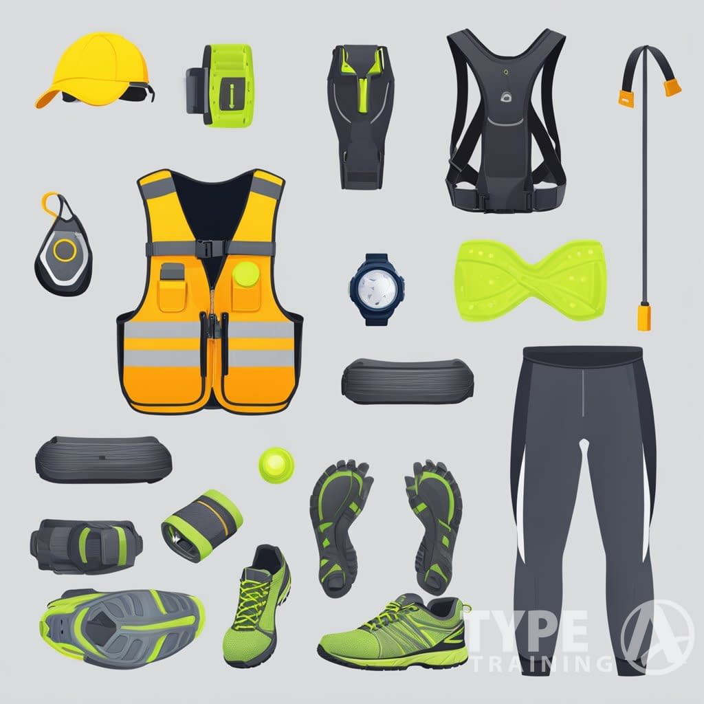 Safety Gear running outdoors