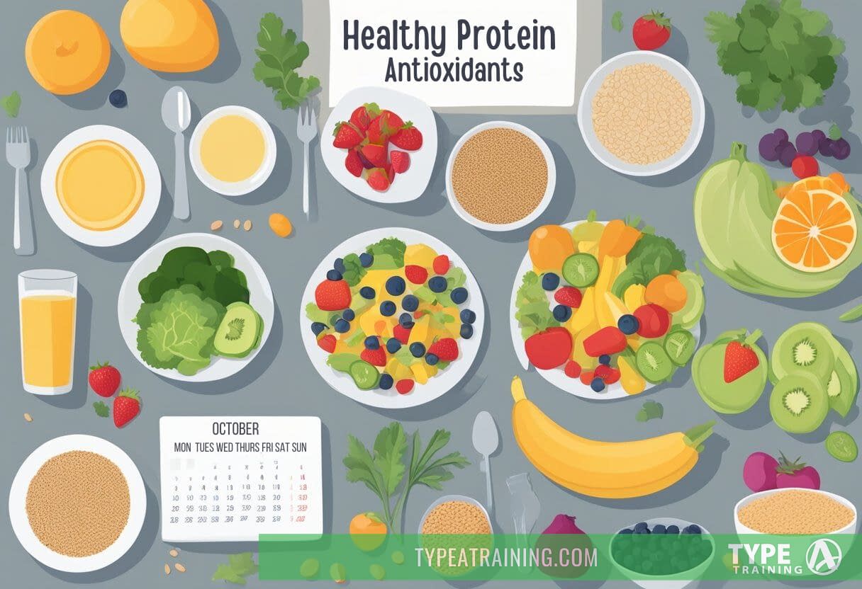 Calendar showing healthy eating schedule