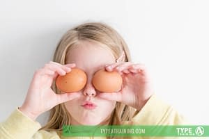 a girl holding two eggs over her eyes