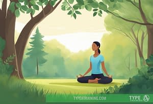 a woman sitting in a lotus position under a tree