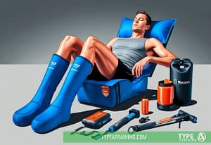 a man lying in a blue chair with blue socks and a bottle of water