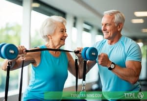 Personal Trainer for Seniors | a man and woman working out with weights