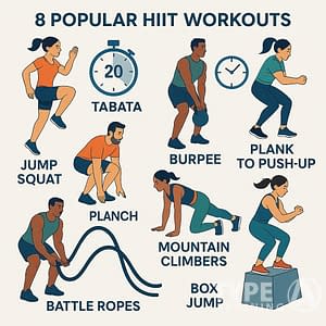 a group of people doing workouts