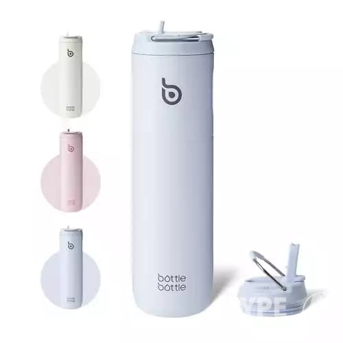 BOTTLE BOTTLE Insulated Water Bottle 24oz with Straw Lid and Handle for Sports