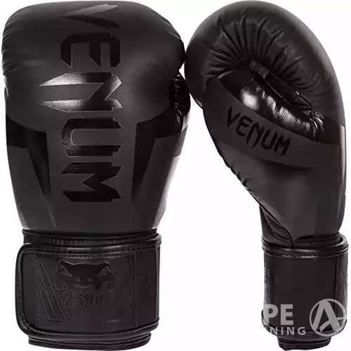 Venum Elite Boxing Gloves, Black, 16 oz