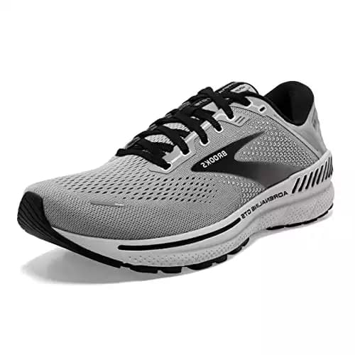 Brooks Men's Adrenaline GTS 22 Supportive Running Shoe - Alloy/Grey/Black - 10 Wide