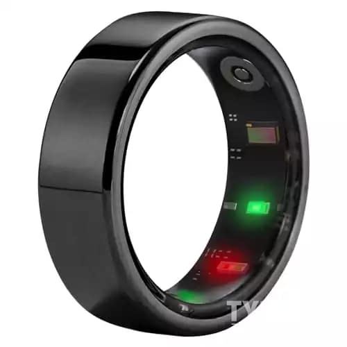 AMOVAN Smart Ring Health Tracker, Fitness Sleep Heart Rate Blood Oxygen Tracker Smart Ring, Water Resistant Bluetooth Fitness Tracker Rings