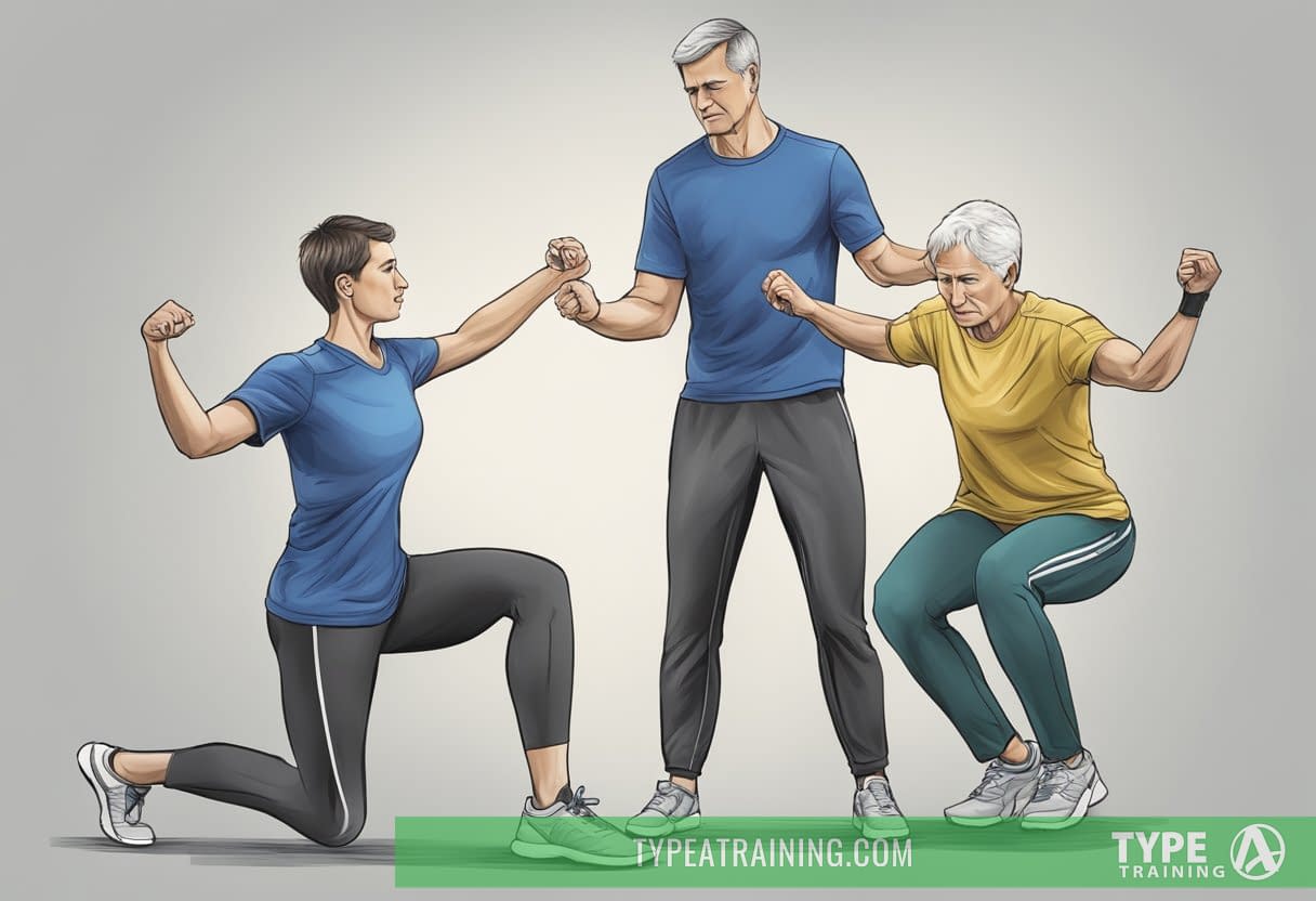 A person with chronic pain engages in guided exercise with a personal trainer, experiencing relief and improved mobility