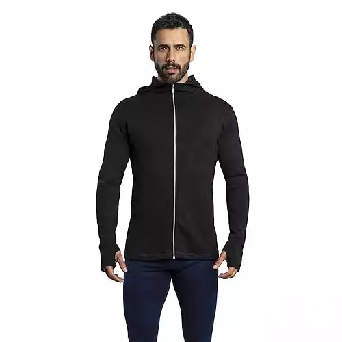 Arms of Andes AoA Men's 420 Royal Alpaca Mid Layer: (Full Zip Hoodie) Hiking Sweatshirt