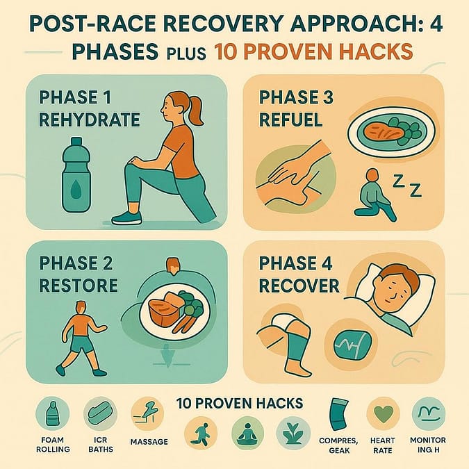a poster of a post-race recovery approach