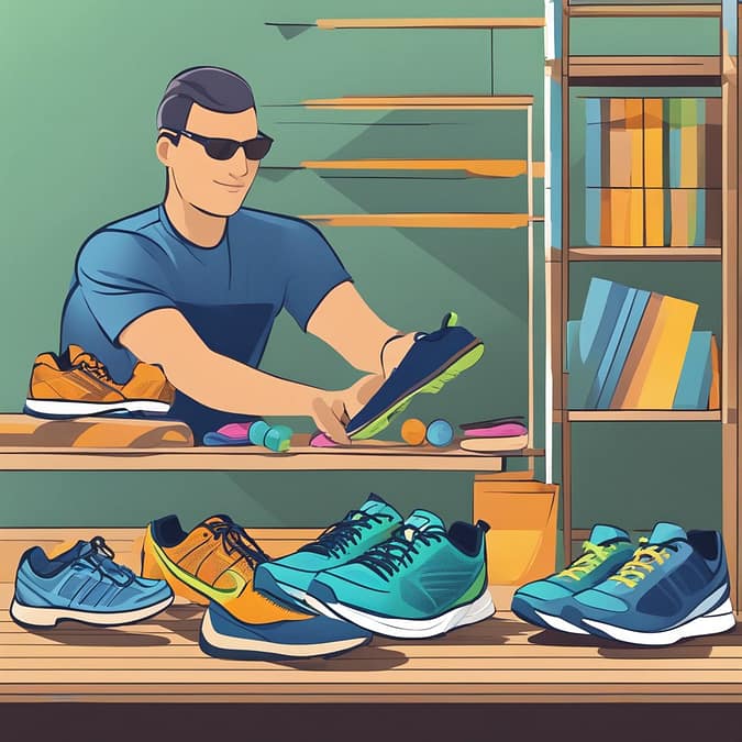 a man in a shoe store