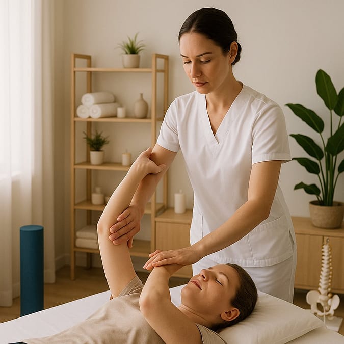 a woman getting a massage