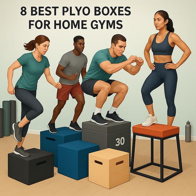 a group of people standing on boxes