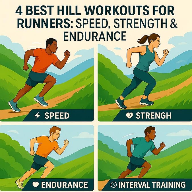 a collage of a man and a woman running