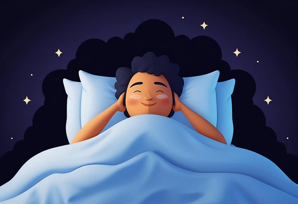 a cartoon character lying in bed with a pillow and head on it