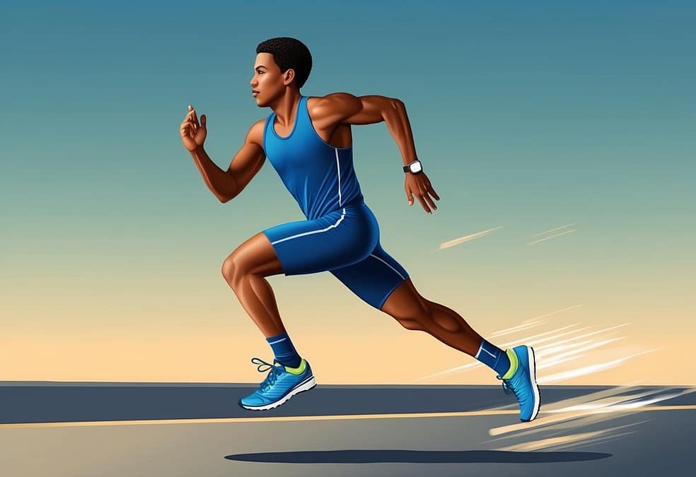 a man running on a road