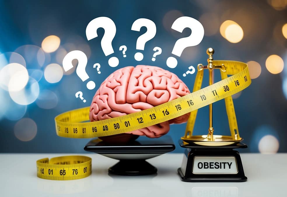 a brain with a measuring tape around it