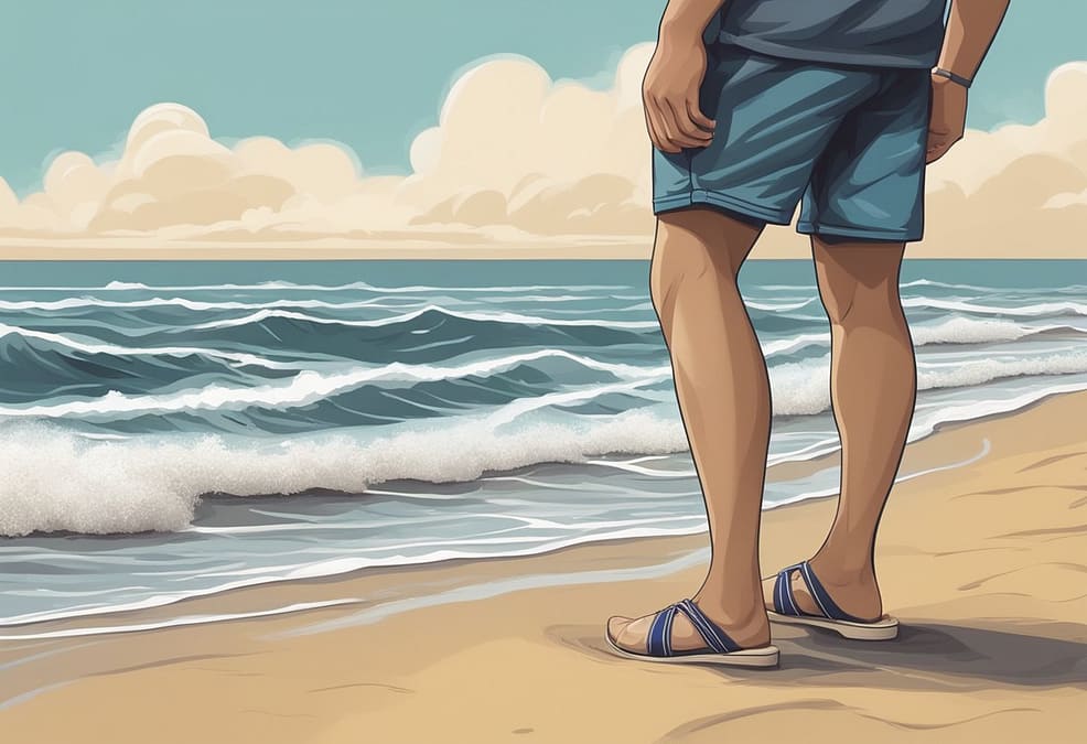 a man standing on a beach