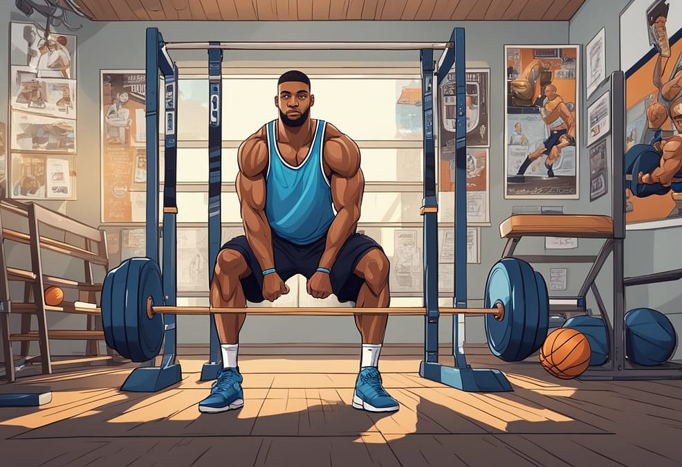 a man lifting weights in a gym