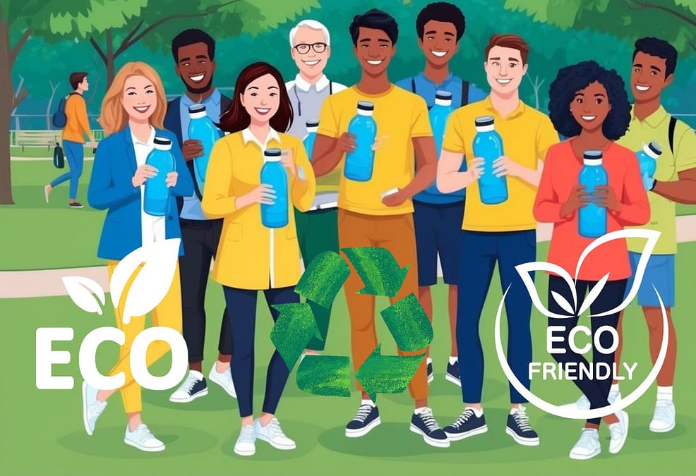 a group of people holding bottles