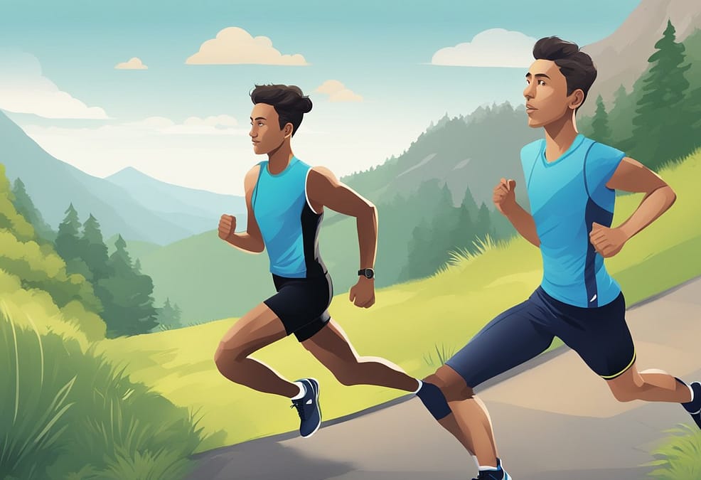a man running on a road