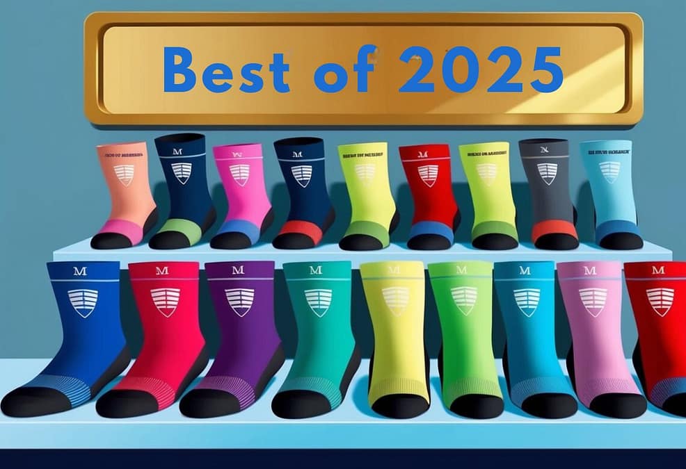 a group of colorful socks on a shelf