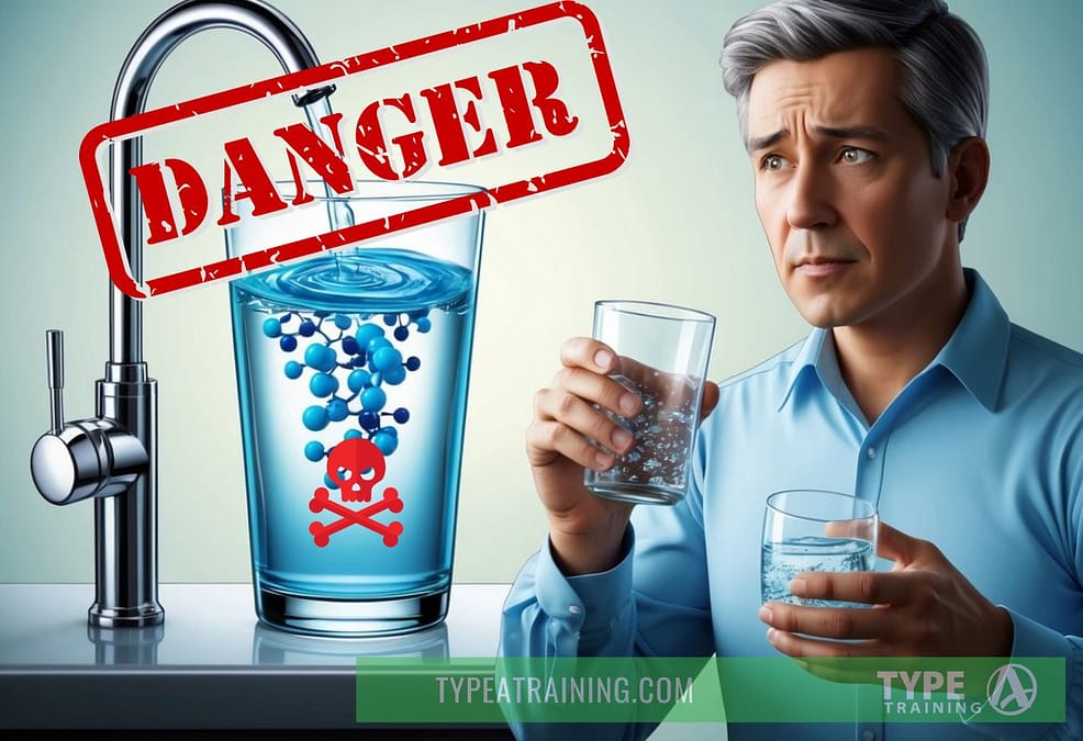 a man holding a glass of water
