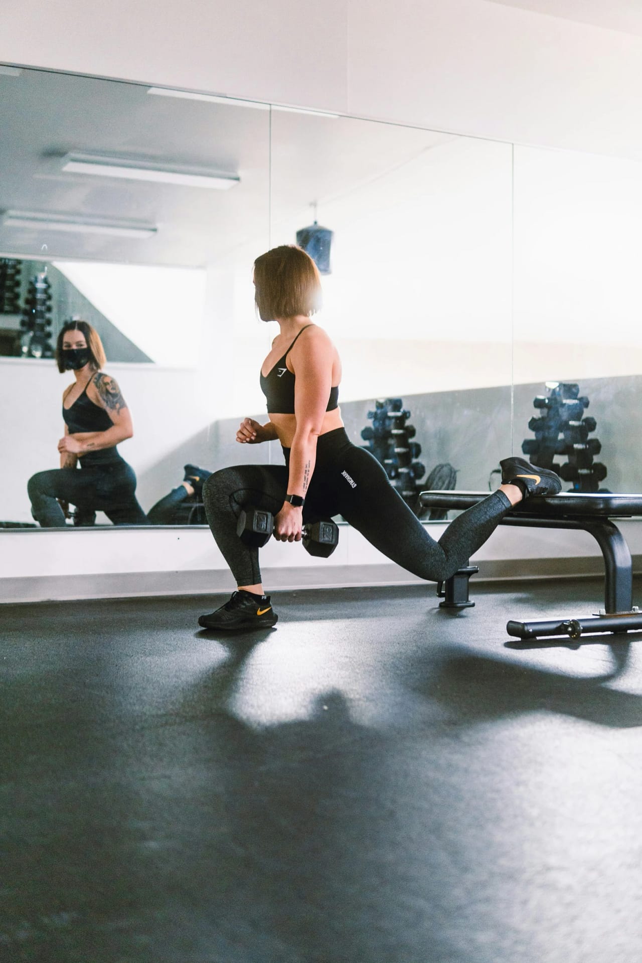 a woman in a gym