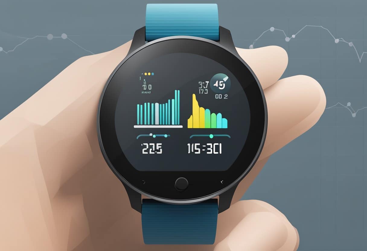 a hand holding a smart watch