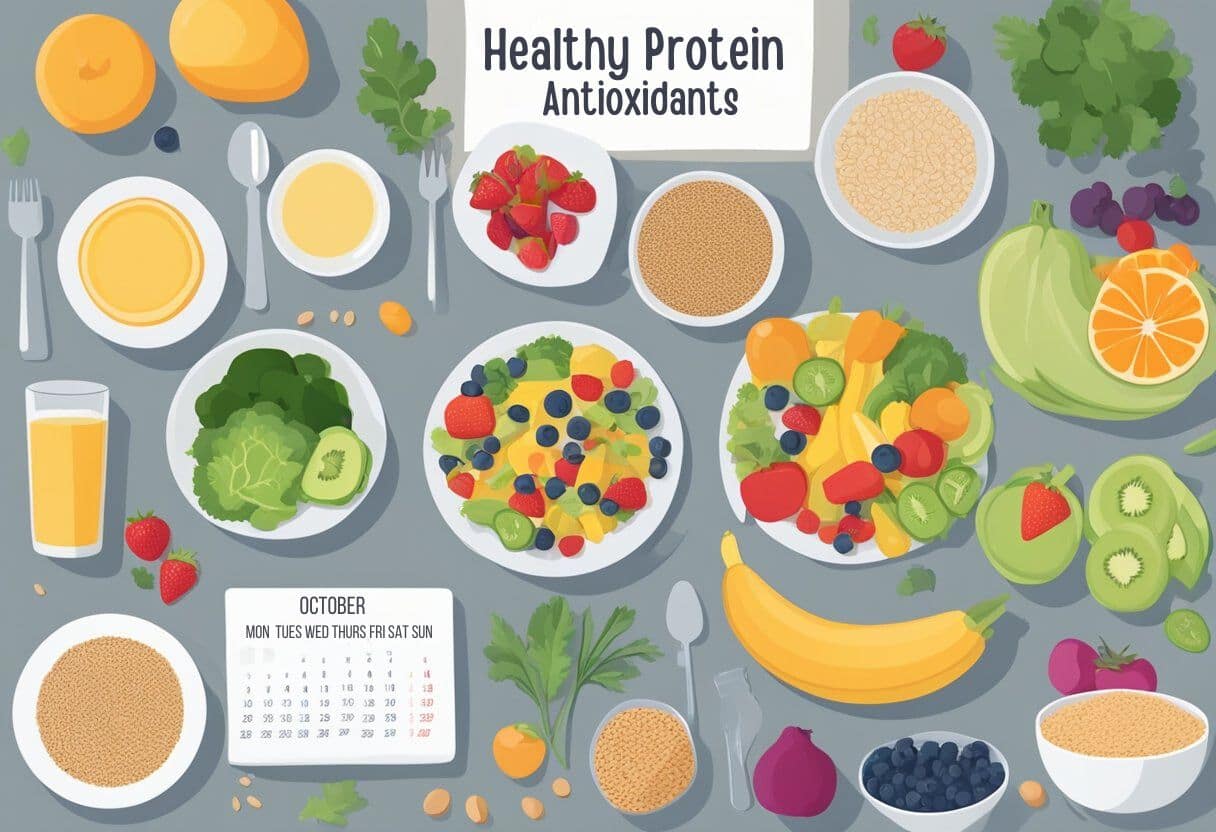 Calendar showing healthy eating schedule