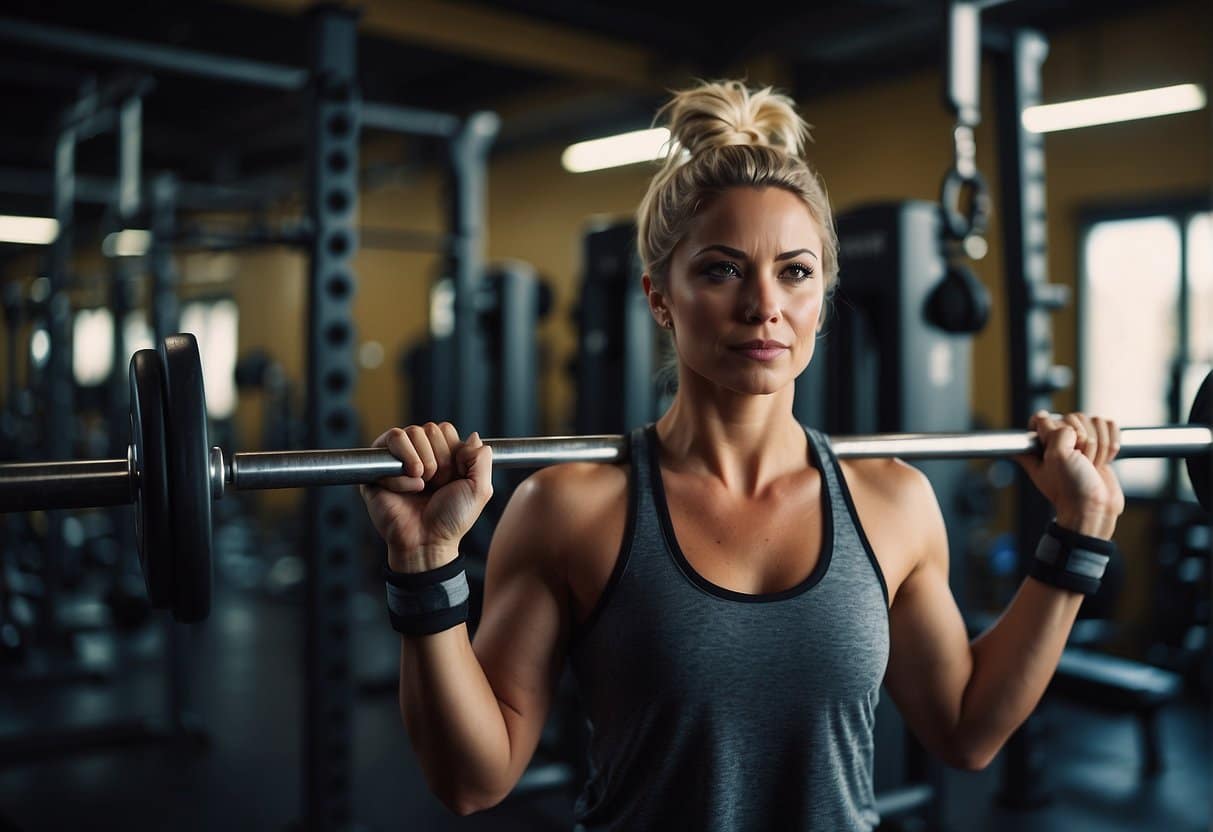A person lifting weights in a gym, surrounded by various resistance training equipment. The person is focused and determined, showing the importance and benefits of resistance training