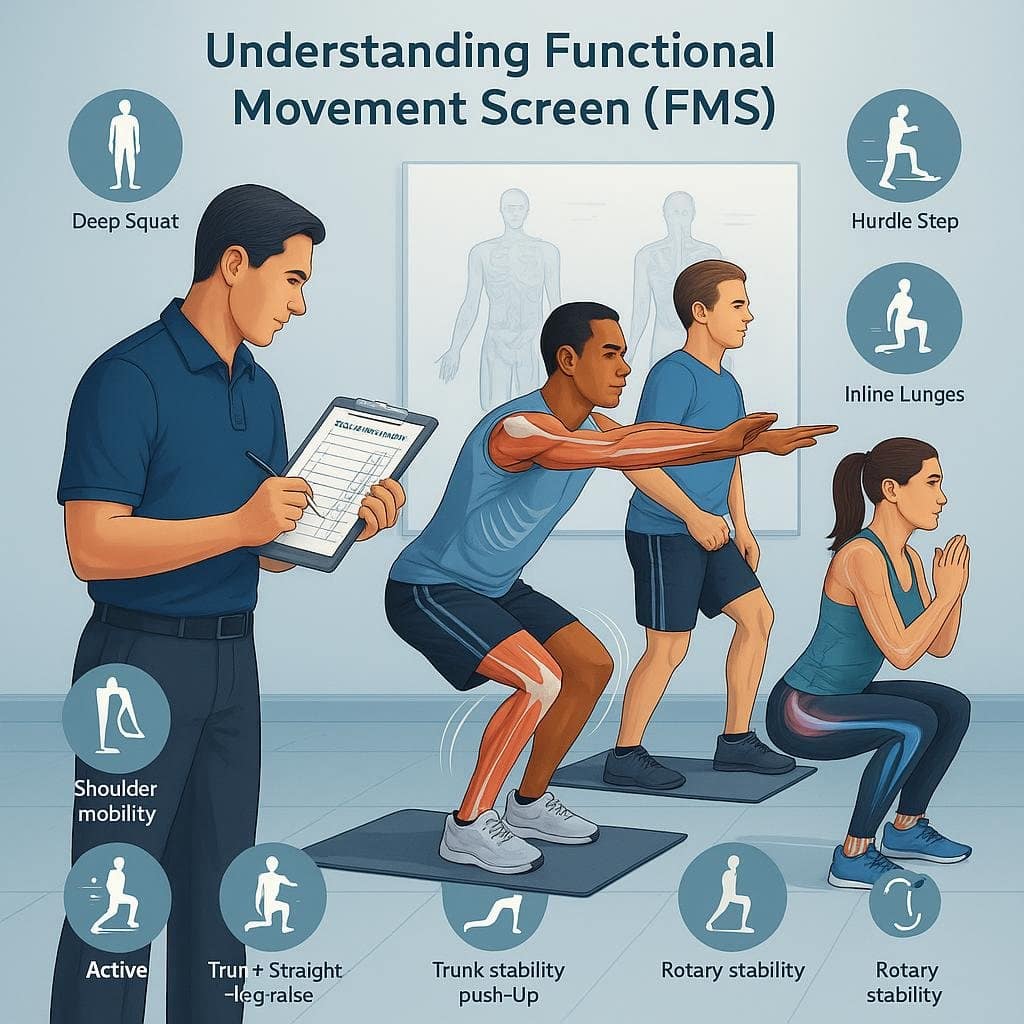 a group of people doing squats