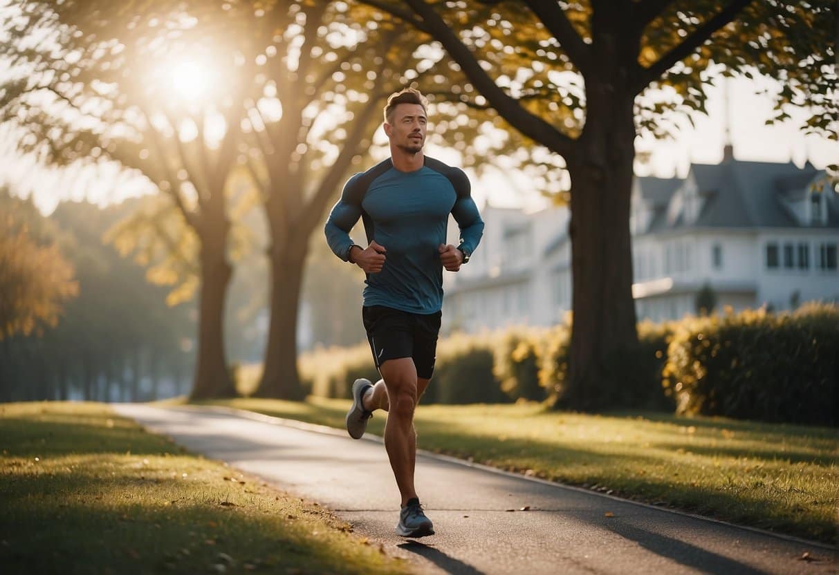 a man running on a path