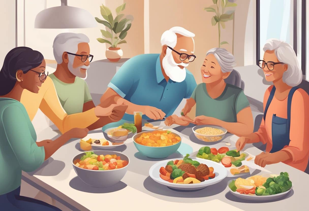 A diverse group of people, including adults, children, and seniors, are engaged in various activities while following a ketogenic diet to manage their diabetes