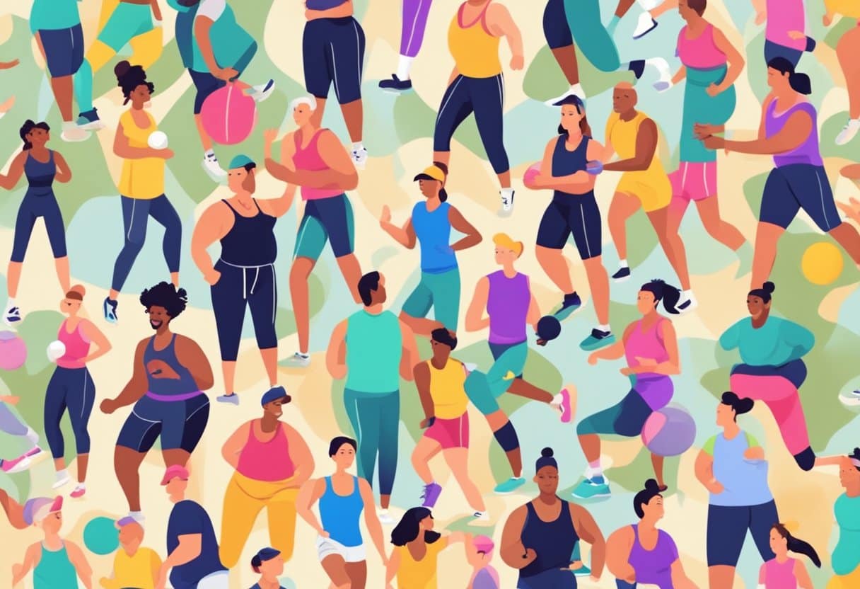 Athletes of various ages and backgrounds engage in physical activities while following a keto diet