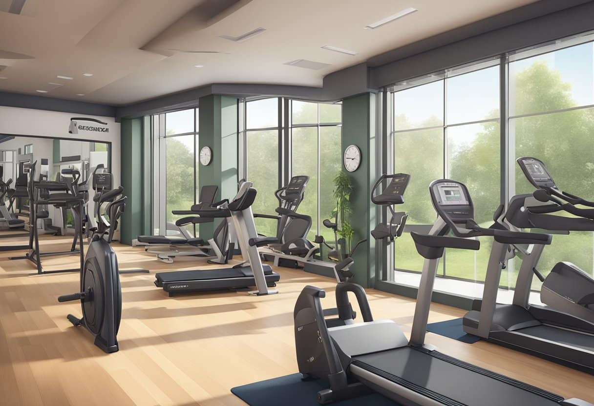 A sign reading "Frequently Asked Questions: How much is personal training at Equinox" is displayed prominently in the gym
