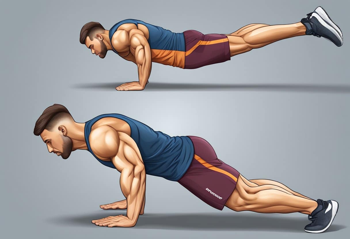 Muscles tense and flex in various plank positions, creating a strong core