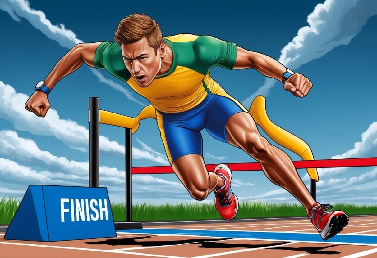 a man running on a track