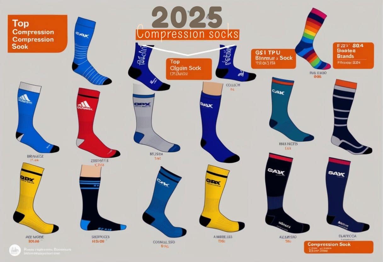 a collection of socks with different colors
